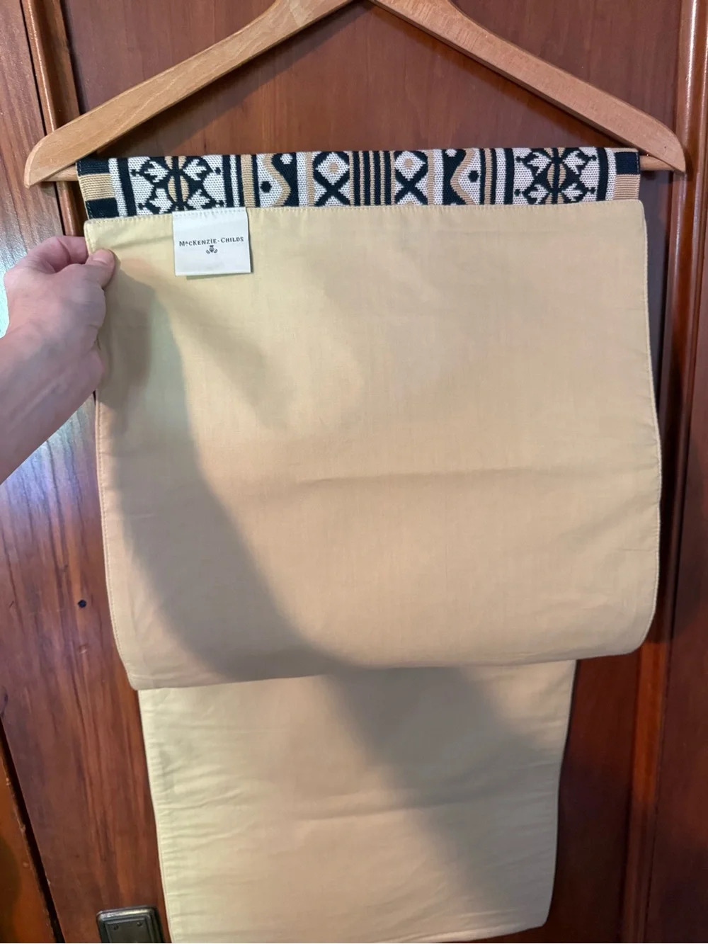 Mackenzie Childs Black & Gold/Yellow Table Runner 15 X 60 NWOT